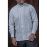 Guayabera Gris MangaLarga CLERIMAN – FE CLERIMAN
